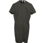 J.Crew NWT Mock Neck Jacquered Sheath Dress Black/ Metallic Gold Short Sleeve Siz Photo 2