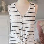 Paper Crane White Waffle Tie Knot Top Photo 10