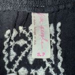 Free People  Embroidered Bohemian Festival Black & White Top EUC Size Small Photo 7