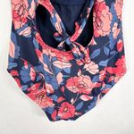 Kona Sol  XL Swimsuit One Piece Halter Floral Blue Pink Padded Stretch 1275‎ Photo 5