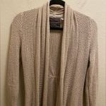 Anthropologie Guinevere Beige Open Knit Cotton Linen Blend Cardigan Photo 1