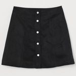 H&M Divided Buttoned Black Denim Jean Mini Skirt Photo 0