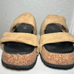 Free People ‎ Fairmont Women's 8 Platform Slide Sandals Suede Cork Beige Size 38 Photo 1