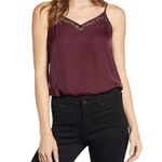 1. State NWT Lace Trim Camisole In Warm Plum L Photo 0