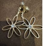 Daisy VINTAGE ESTATE HIGH END RHINESTONE ENAMELED 3” CLIP EARRINGS Photo 5