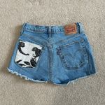 Levi's Strauss Medium Wash Blue High Rise Cut Off Denim Shorts Womens Size W25 Photo 2