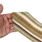 Vintage TJW by Mervyn’s Striped Wide Fabric Gold Octagon Buckle Belt Tan Photo 10