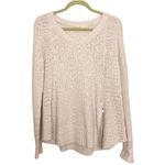 Anthropologie ✨ Moth Cream Chunky Knit Pullover Sweater Side Zipper✨ Photo 4