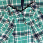 Orvis Flannel Blue Teal Plaid Fleece Lined Shacket Snap Front Size M Photo 11