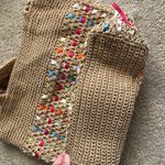 The Sak Y2K 90s Knit Crochet w/ Woven Ribbons Tan & Rainbow Purse. Photo 7