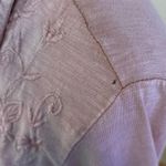 Caite Size S Embroidered Tunic Top Shirt Button Front Dusty Mauve FLAWS Pink Photo 6