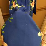 Eliza J Floral Halter High Neck Sleeveless Tiered Dress Blue Pink 8 Photo 7