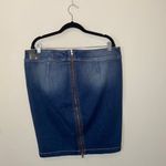 Torrid  Dark Wash Distressed Denim Skirt Size 18 NWT Photo 2