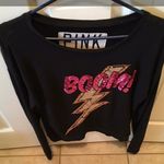PINK - Victoria's Secret Pink Victoria Secret Boom Sequence Black Sweater Photo 3