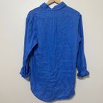 Ralph Lauren Linen Button Up Shirt Size Medium Large Women’s Top Blue Oversized Photo 5