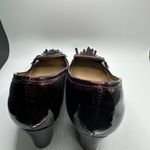 Isola Tara Kilted Buckle Patent Leather Block loafer Heels Burgundy Women's Sz 8 Photo 6