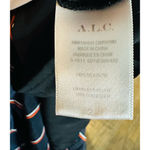 ALC Frank ALC Women's Black Nico Surplice Long Sleeve Striped Silk Midi Dress Size 2 Photo 11