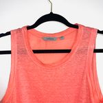Athleta Zephyr 100% Linen Neon Pink Knot Hem Semi-sheer Tank Top Photo 1