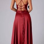 SheIn Burgundy Satin Dress Photo 1