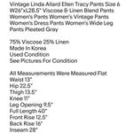 Ellen Tracy Vintage Linda Allard Pants Size 6 W26"xL28.5" Viscose & Linen Blend Pants Women's Pants Photo 1