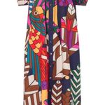 Carolina K Valerie Pleated Kaftan in Blue Multi, Size S Photo 0