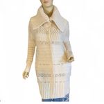 RACHEL RACHEL ROY CREAM ACRYLIC BLEND CABLE KNIT CARDIGAN SWEATER (S) Photo 1