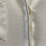 H&M womens 12 white blouse w silver trim w pockets $50 Photo 6