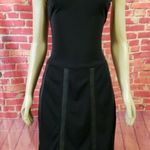 BCBGMAXAZRIA Genuine leather cowl neck black dress size xs NWOT could be a prom dress too Photo 5