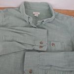 L.L.Bean Ladies'  Green Stretch Cotton Long Sleeve Button Up Shirt Medium Photo 3