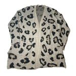 Womens Modern Canvas Open Front Cozy Leopard Animal Print Cardigan Sweater Sz L Size L Photo 0