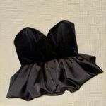 ZARA  NWT velvet satin peplum corset bubble sweetheart strapless black tube top Photo 7