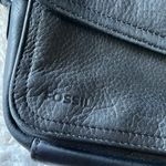 Fossil  Vtg 90's Black Leather Small Crossbody WALLET ID INSIDE Bag Tote Purse Photo 6