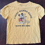 Disney  I Just Wanna Hang With My Dog Yellow T Shirt Size Small Photo 0