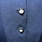 St. John Basics Blazer Jacket Women Black Santana Knit Gold Pearl Button Dog Show Photo 2