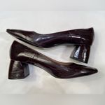 ZARA patent pumps, chunky heel, red/brown color, sz 10 Photo 8