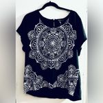 Style & Co Black Medallion Modern Boho Blouse Size XL Photo 7