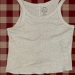 Urban Outfitters Light Gray Ribbed High Neck Cropped Tank top -  Photo 0