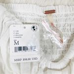 Free People  Cream White Chloe Smocked Sweetheart Milkmaid Top Peasant Medium New Photo 4