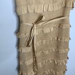 V. Chapman Lily Midi Bodycon Dress Warm Sand Womens Size 10 Gold Photo 8