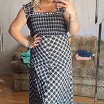 Ganni seersucker plaid gingham smocked midi maxi dress Photo 0
