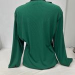 Kirundo Ribbed Top Green Women Pullover Long Sleeve Round Neck Crop Exposed Seam Size XL Photo 2