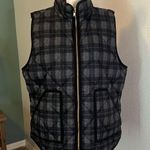 JCrew Factory Grey/Black Plaid Quilted Vest Size Large Gray Photo 0