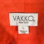 VAKKO New York Orange Suede Leather Asymmetrical‎ Drape Front Jacket Size Large Photo 8