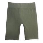 Bozzolo  Olive Green Seamless Ribbed Biker Shorts Photo 61