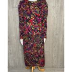 80’s Silk Blend Suit Jacket / blazer & Skirt Floral Print embroidered look skirt Pink Size 10 Photo 1