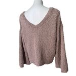 POL  Kiss Me Down Popcorn Knit Sweater, Tan and Red, Sz S Photo 6