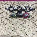 Brighton Straw & Pink Leather Vintage Purse adjustable strap crossbody B31 Photo 3