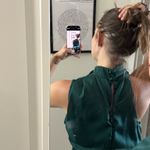 Boutique Emerald Green High Neck Mini Dress Photo 2