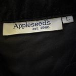 appleseed's Size L Black Velvet Button Front Shacket Shirt Jacket Pockets USA Photo 4