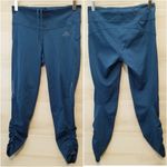 Adidas {S} Women's Running Climalite Ruched Leg Dark Teal Back Waistband Pocket Photo 1